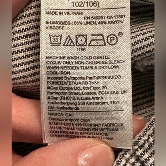 The GAP Women’s Large Striped Linen Viscose Wide Leg Elastic Waist Pants - Picture 8 of 8